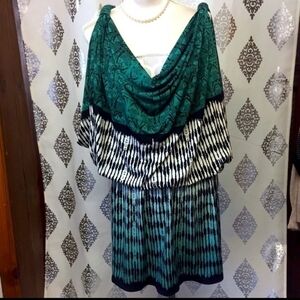 Sleeveless blouson smocked waist Dress
